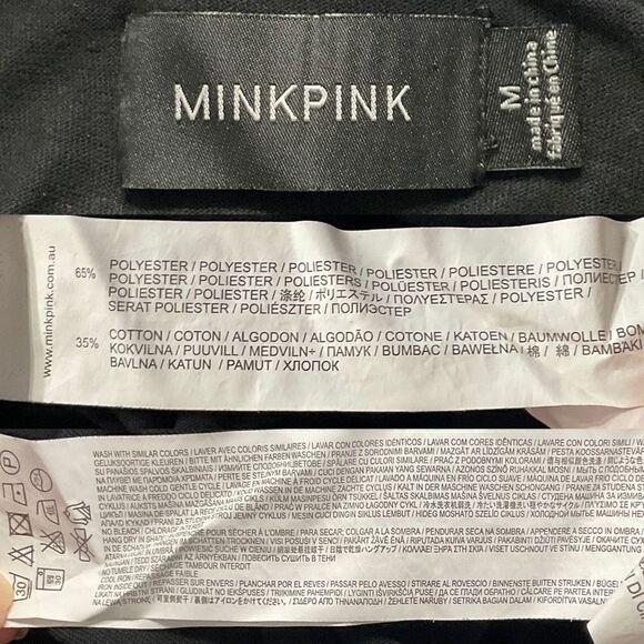 MinkPink Black Short Sleeve T-Shirt Tunic Top Medium - Picture 4 of 5